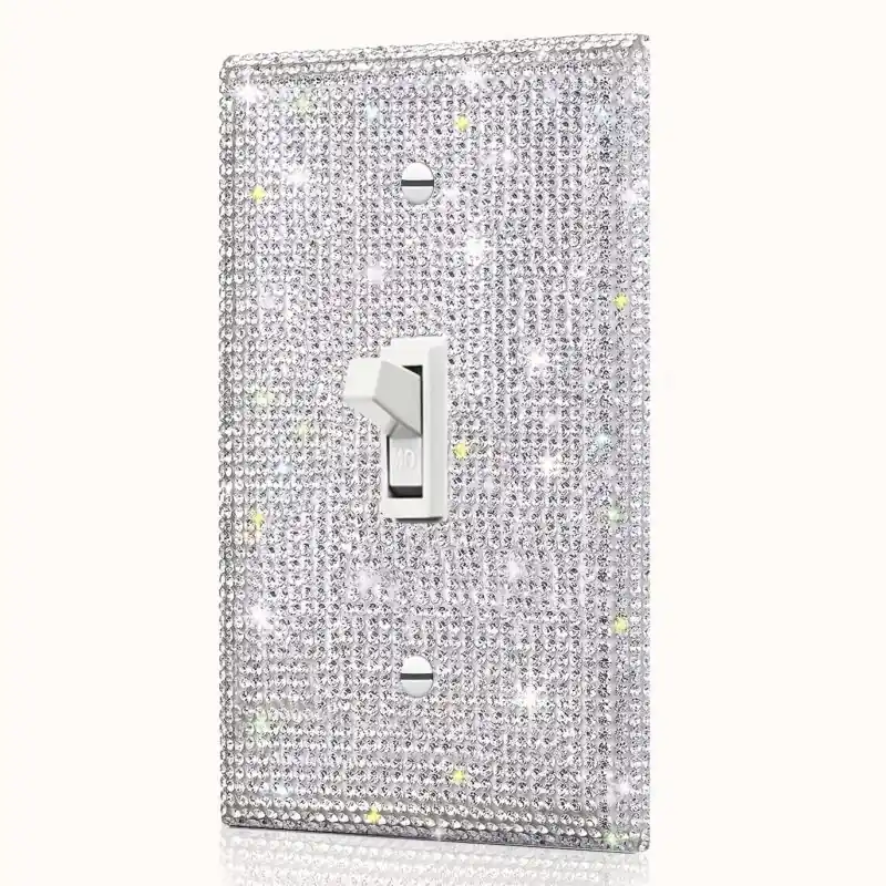 Sparkling Rhinestone Light Switch Cover 2gang Shiny Crystal Wall Plate