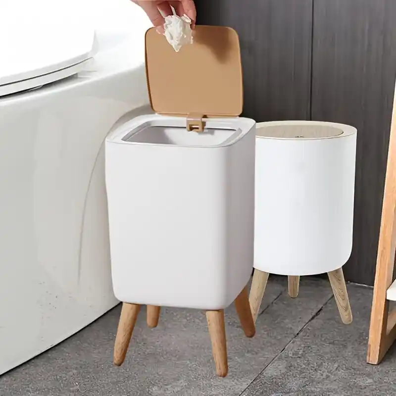 Odorsealing Rectangular Presstop Trash Can 10l7l For Home Office