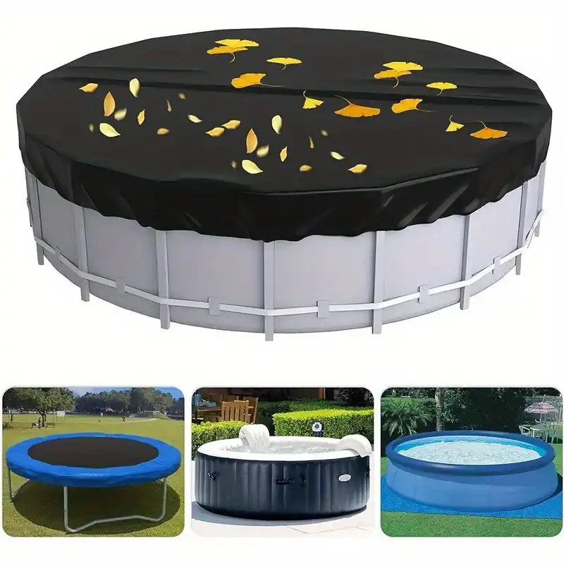 12 Ft Waterproof Round Pool Cover With Drawstring For Above Ground Pools