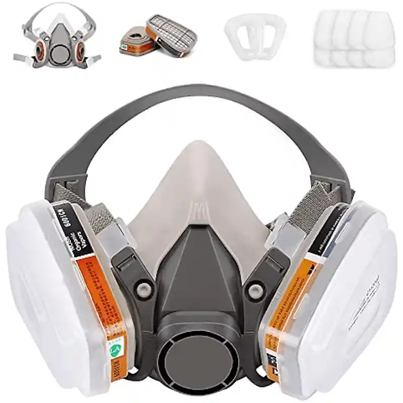 Reusable 15in1 Respirator Mask With Filters For Painting And Gas