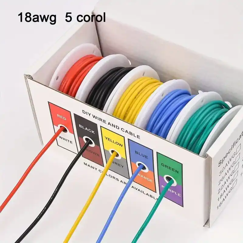 5color Extra Soft Hightemp Silicone Wire Set Tinned Copper