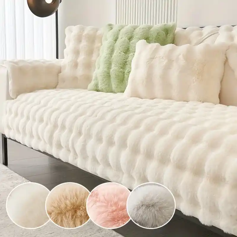 Ultra Soft Petfriendly Plush Sofa Cover Winter Furniture Protector