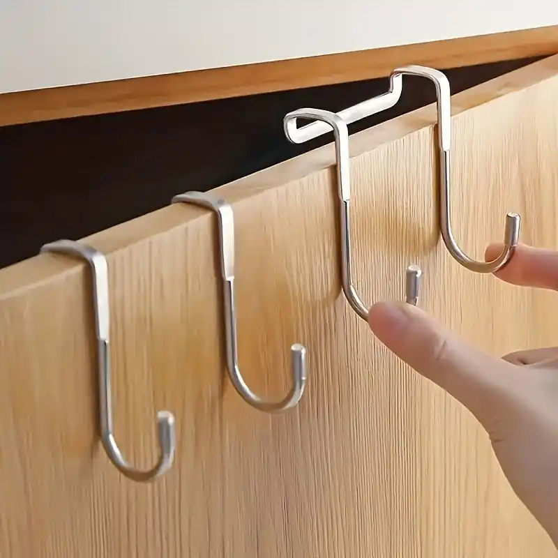 Stainless Steel S Type Door Hooks Bed Bath Kitchen Hangers