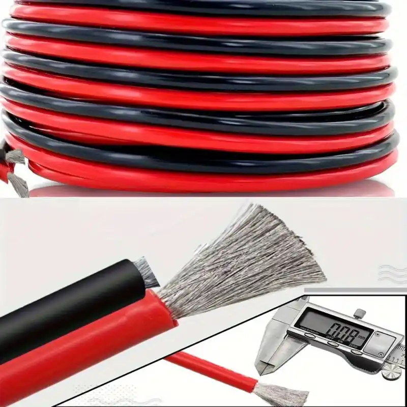 19685in Super Soft Hightemp Flame Retardant Redblack Battery Cable