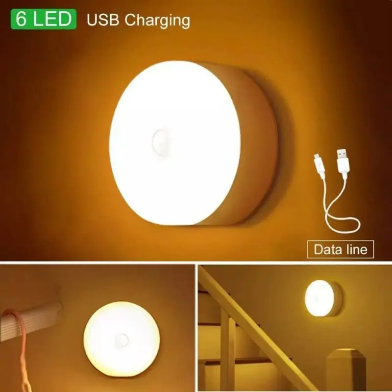 Wireless 6led Motion Sensor Night Light For Bedroom Closet Staircase