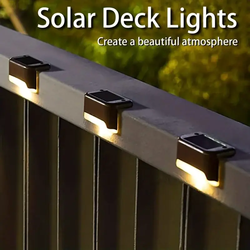 4pack Solar Led Deck Lights Waterproof Warm Outdoor Lighting For Steps