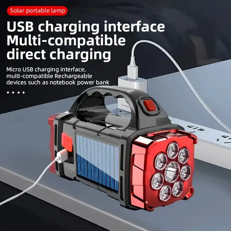 Multifunctional Led Solar Camping Light Portable Rechargeable Outdoor Hiking Lamp