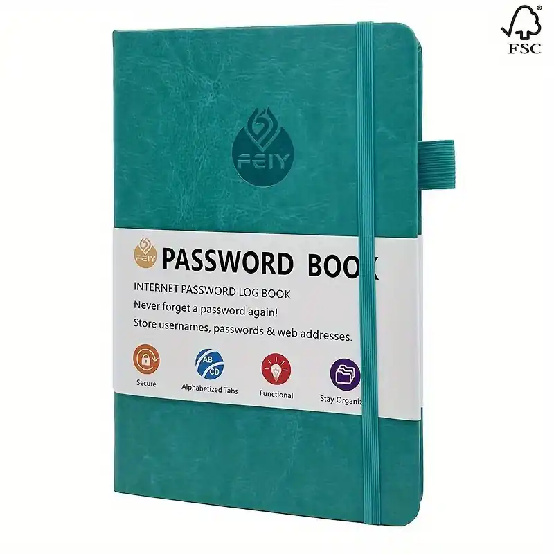 Hardcover Password Keeper Book With Alphabetical Tabs Medium Size Organizer