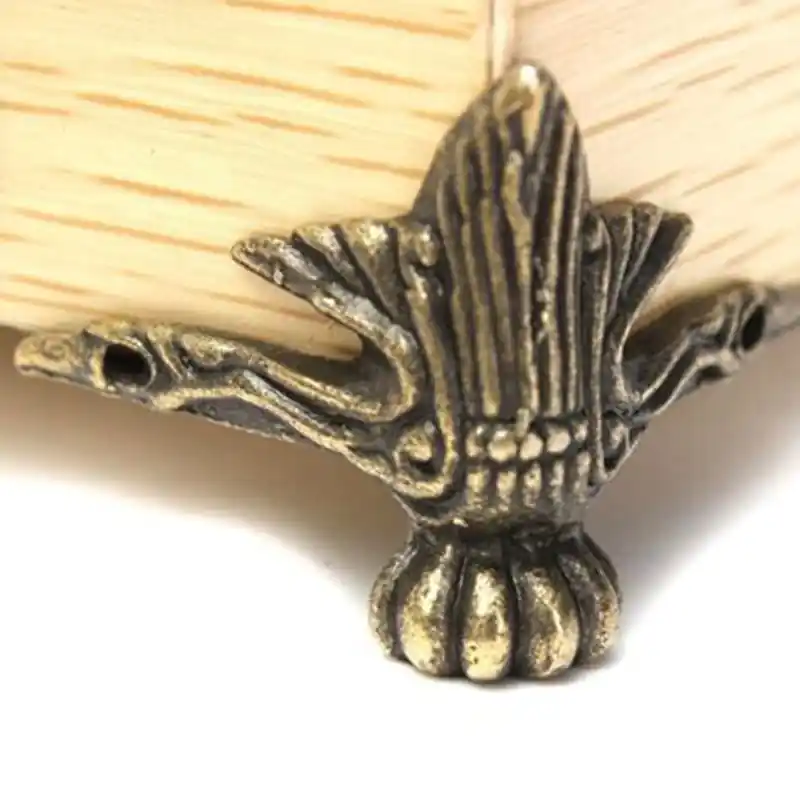 Vintage Bronze Box Feet Antique Zinc Alloy Corner Protectors 4pcs