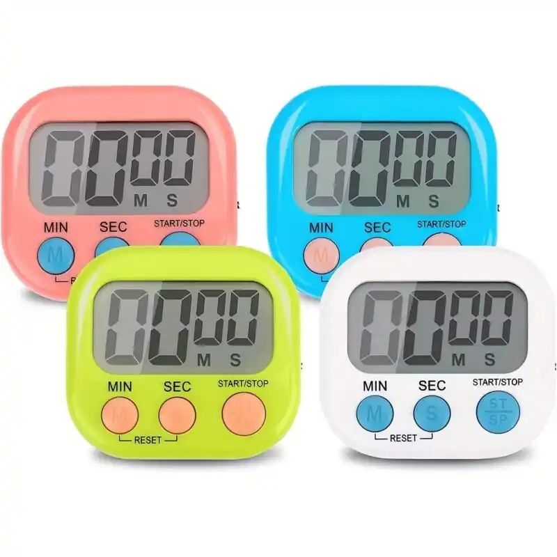 Magnetic Digital Kitchen Timer With Large Lcd Loudsilent Alarm Switch