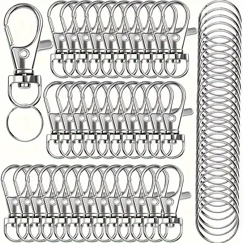 50piece Diy Keychain Jewelry Craft Kit Durable Metal Clasps Rings