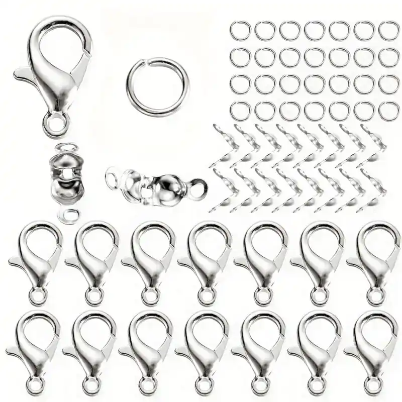 80pcs Alloy Lobster Clasps Jump Rings Jewelry Making Kit