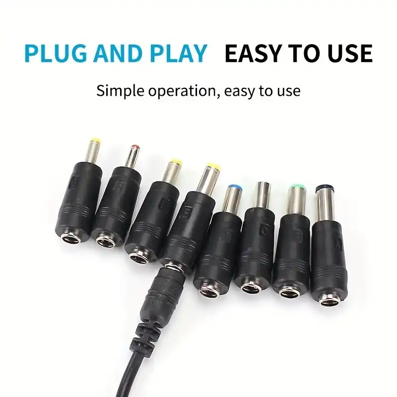 8piece Universal Ac Dc Jack Plug Adapter Set Multisize Connectors
