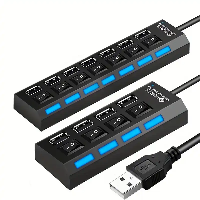 Highspeed 47 Port Usb 20 Hub Splitter With Led Switch