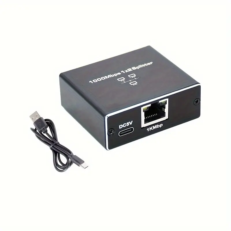 Gigabit Ethernet Splitter 1 To 2 Highspeed Network Adapter 1000mbps