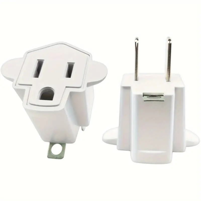 Grounded 3prong To 2prong Outlet Adapter Portable Etl Certified