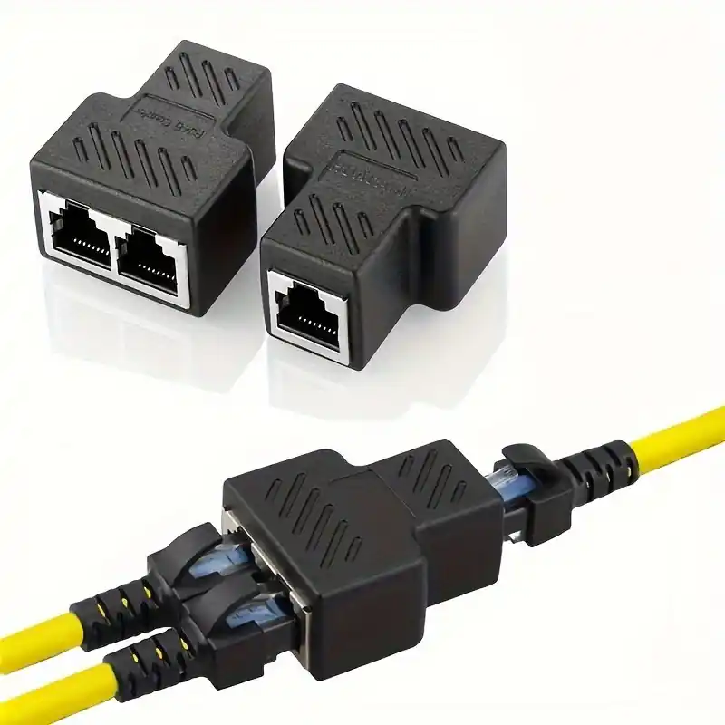 Dual Rj45 Ethernet Splitter Adapter Usb 1 To 2 Network Connector