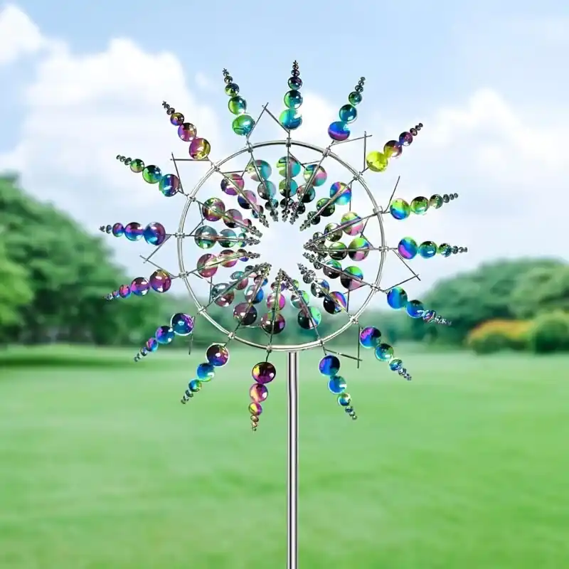 3d Magical Metal Windmill Kinetic Garden Wind Spinner Sculpture