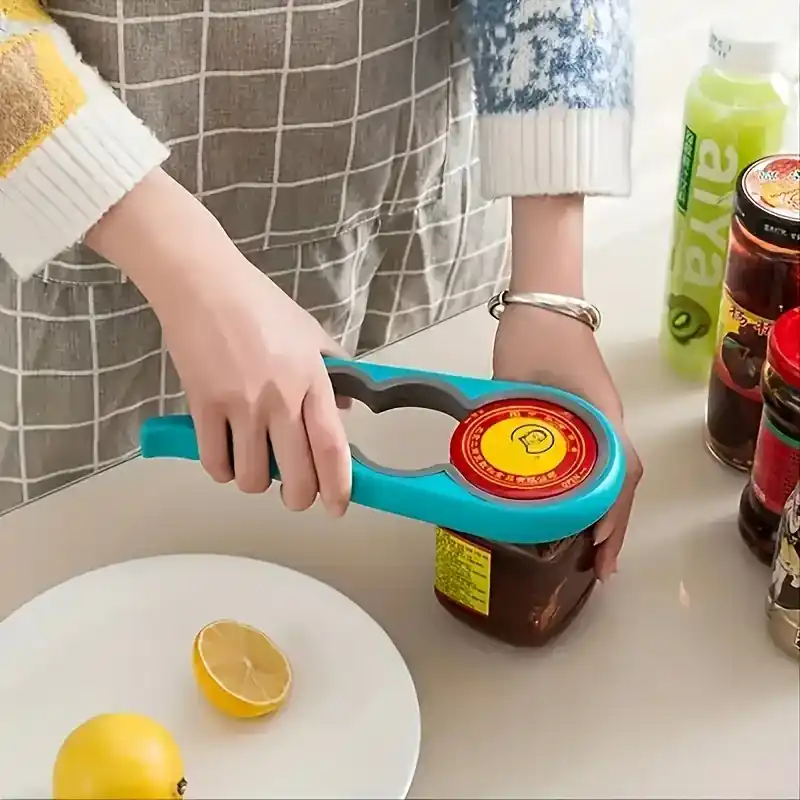 4in1 Multifunction Can Opener With Nonslip Grip For Kitchens
