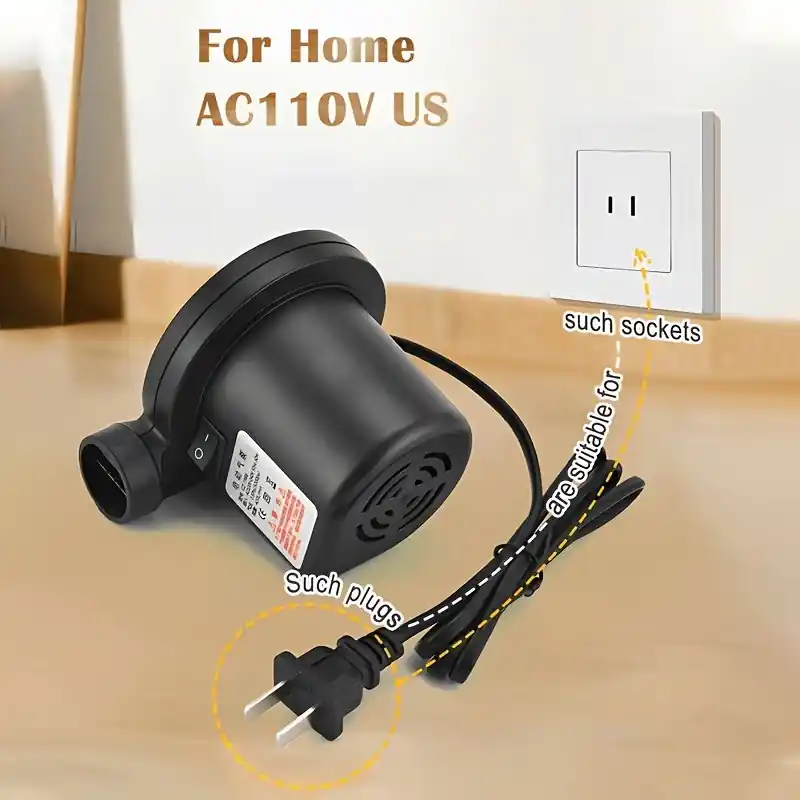 Highpowered Electric Air Pump With 3 Nozzles For Inflatables 110v12v