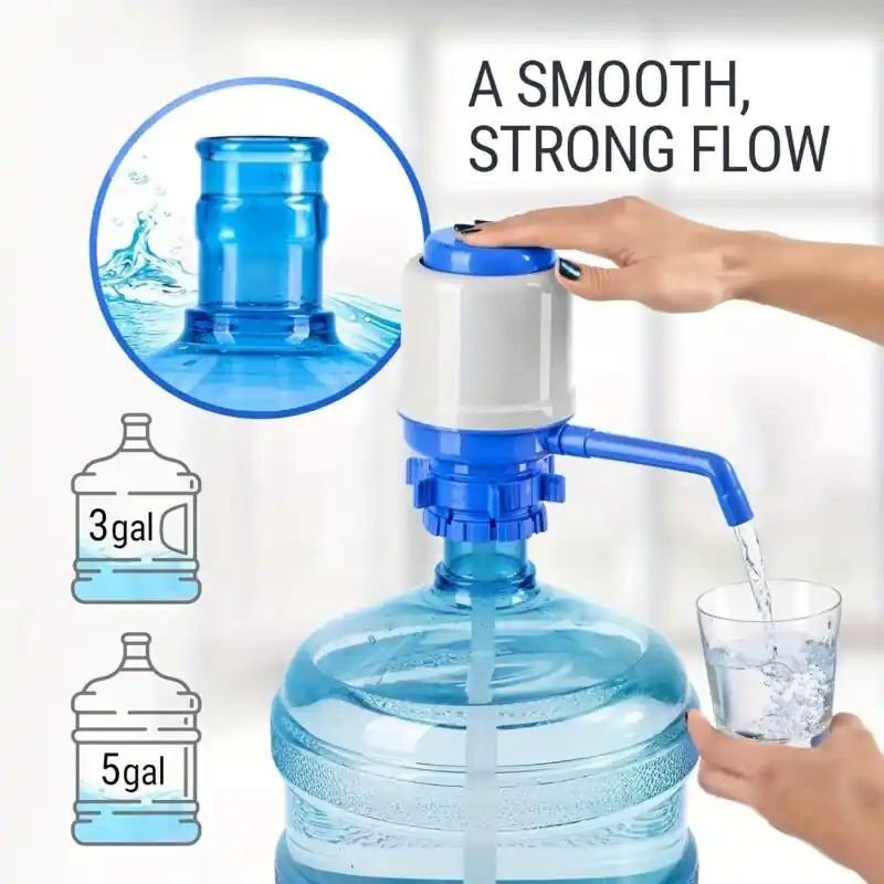 Bpafree Blue Manual Water Bottle Pump Hand Pressure Drinking Fountain