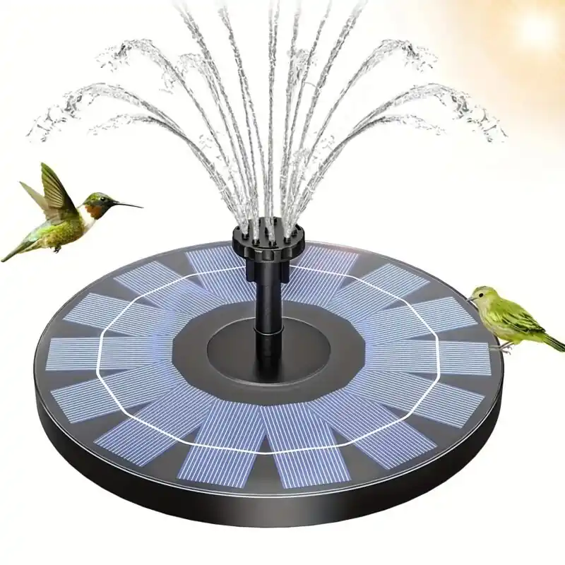 15w Solar Fountain Pump With 6 Nozzles Bird Bath Garden