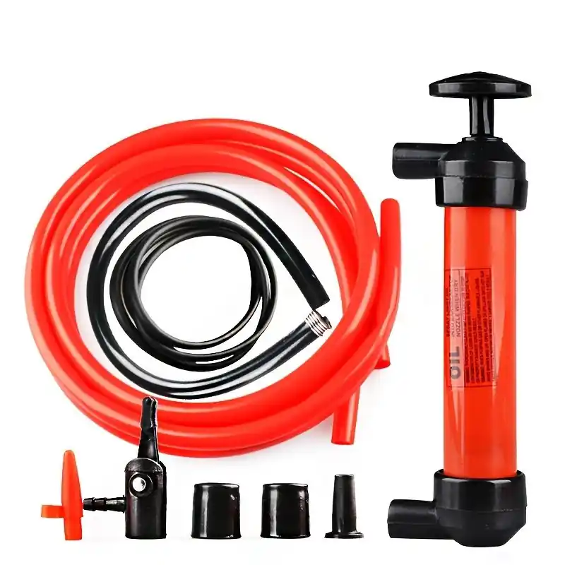 Multiuse Red Siphon Fuel Transfer Pump Kit Emergency Vehicle Tool
