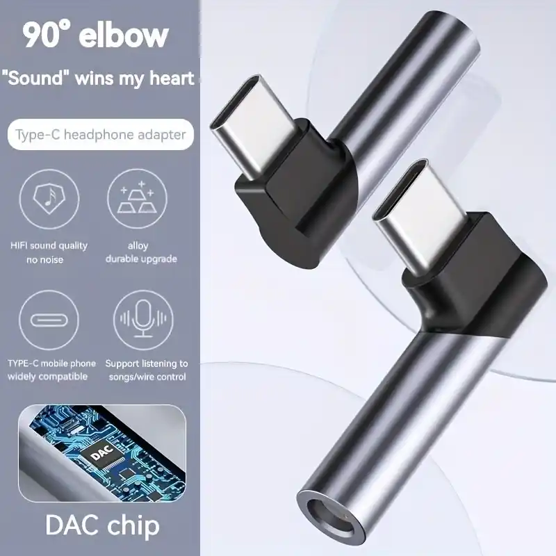 Usb Typec To 35mm Headphone Adapter For Xiaomi Samsung 2 Pack