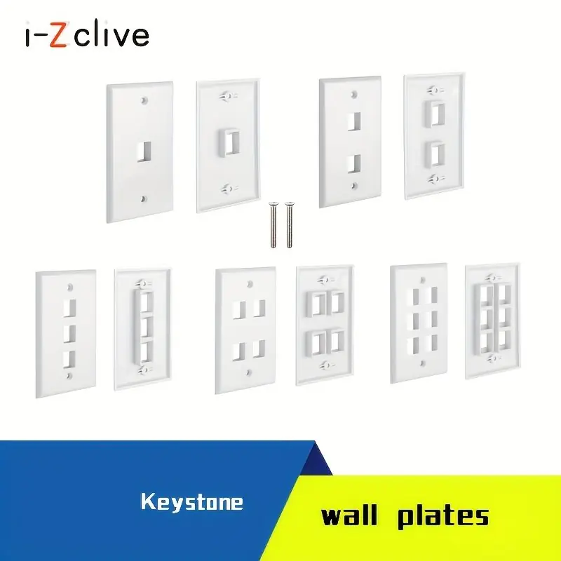 Keystone Wall Plate Single Gang For Rj45hdmiusbtv
