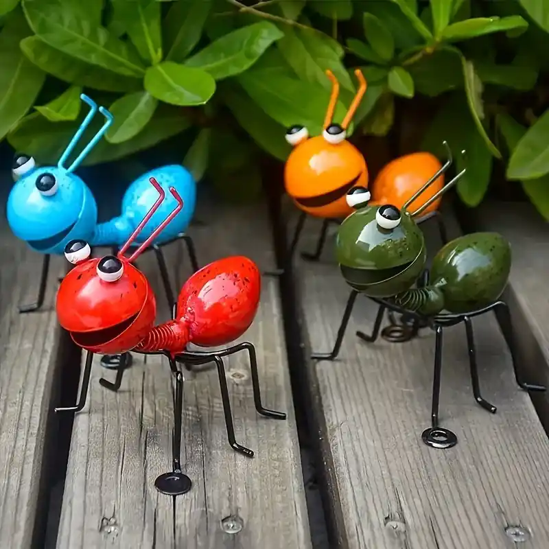 3d Metal Ant Garden Sculpture Set Outdoor Courtyard Fence Art