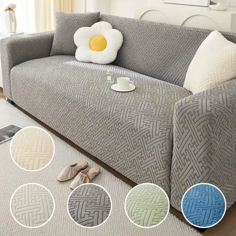 Jacquard Elastic Sofa Cover Antiscratch Nonslip Allseason Protection