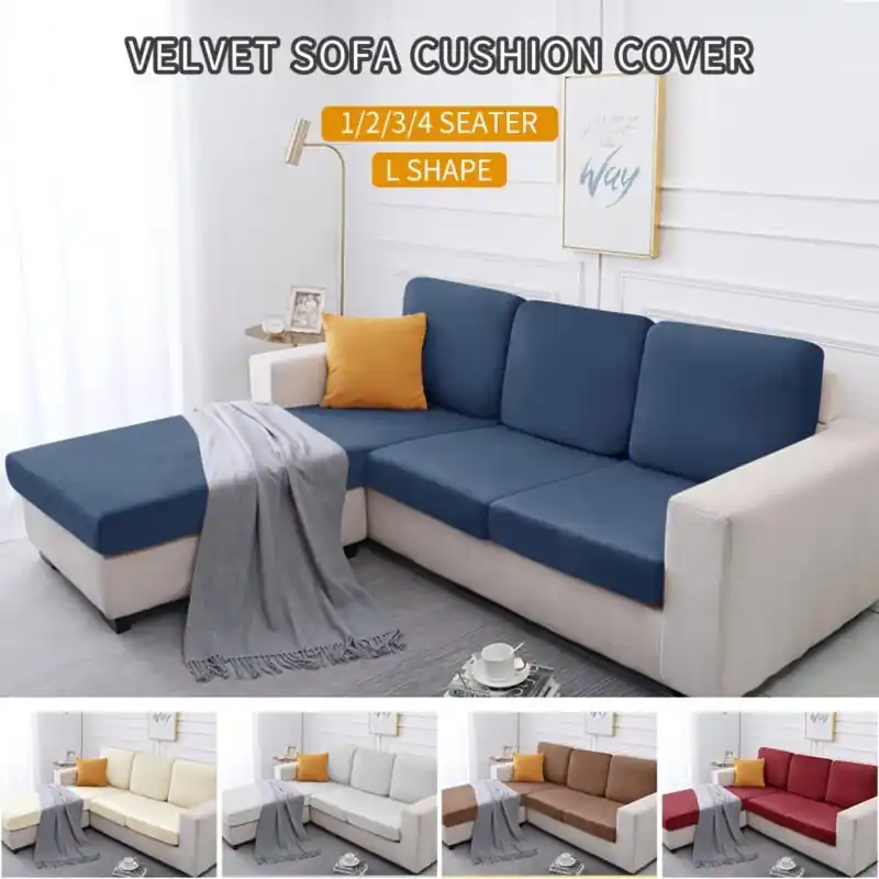 Stretch Velvet Cushion Covers Soft Durable Furniture Protector