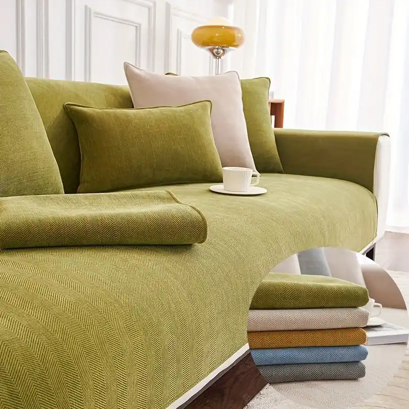 Chenille Sofa Slipcover Nonslip Allseason Universal Furniture Protector