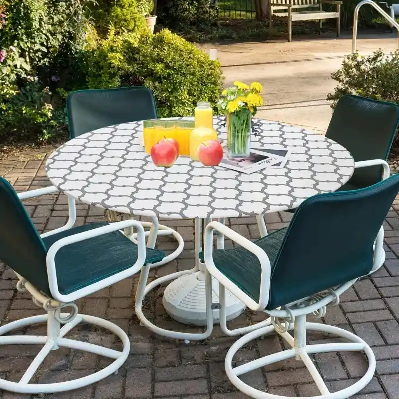 Waterproof Pvc Round Table Cover Elastic Dustproof Perfect For Outdoor Parties
