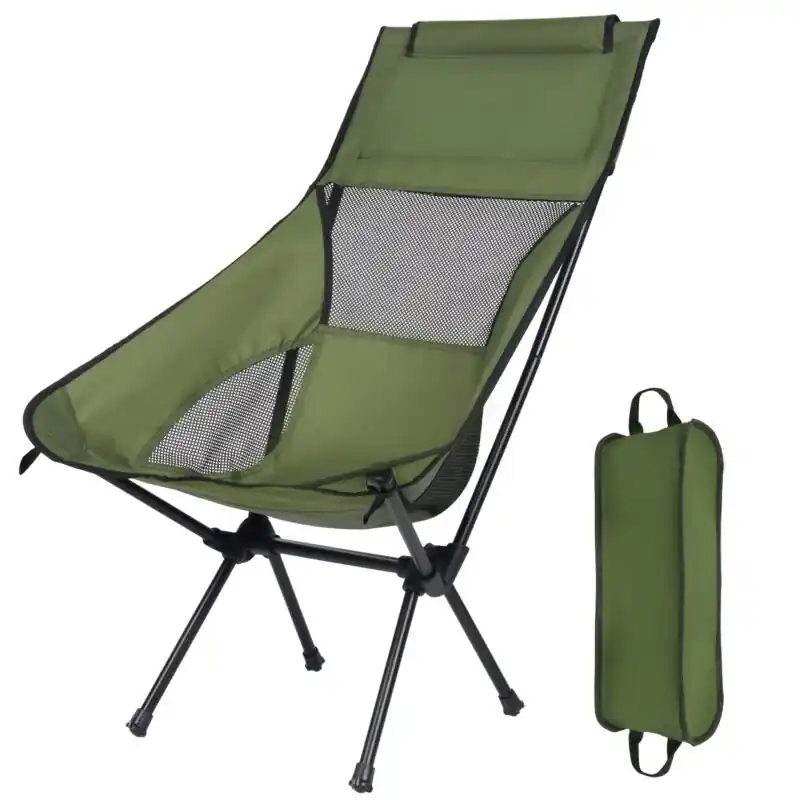 Ultralight Highback Folding Camping Chair Durable Comfortable Portable Outdoor Seat