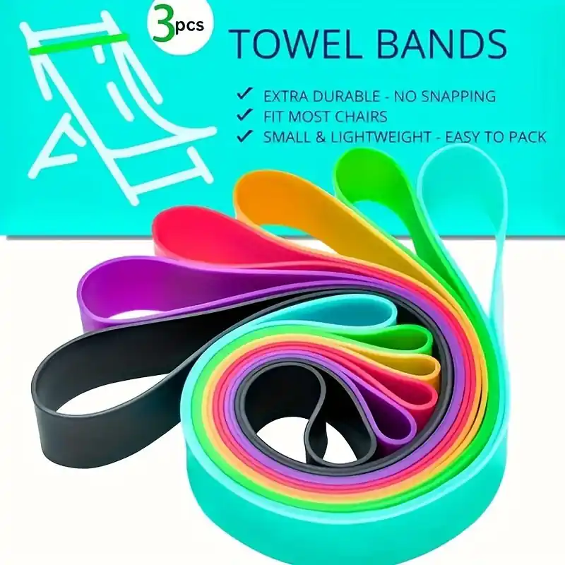 6pcs Stretchable Windproof Silicone Beach Chair Towel Bands Clips