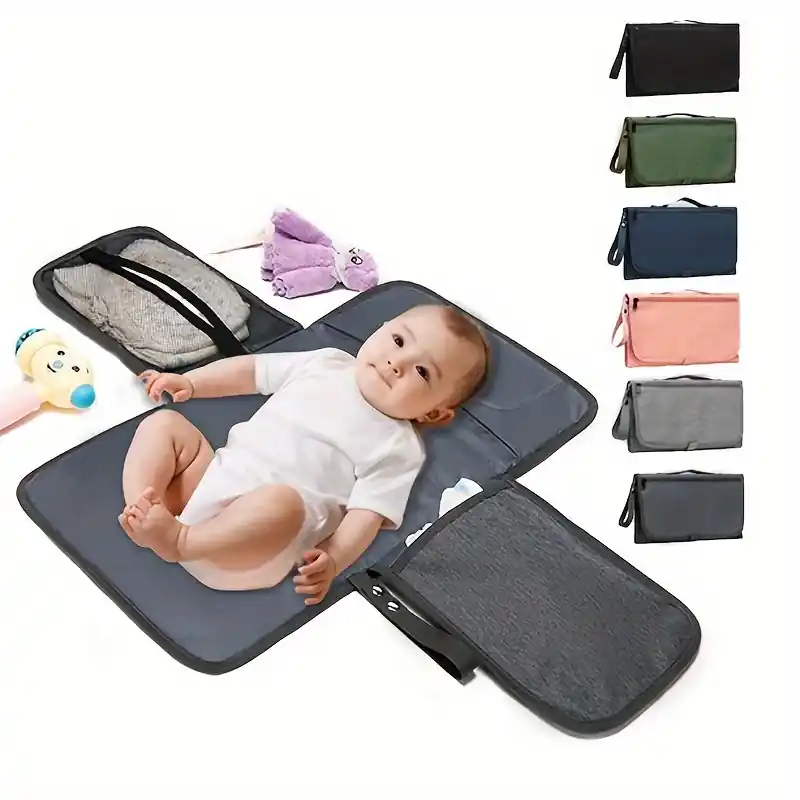 Waterproof Portable Diaper Changing Pad With Pockets Ideal Baby Shower Gift