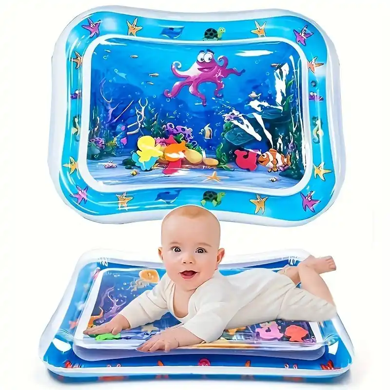 Inflatable Tummy Time Water Mat Babys Fun Activity Center