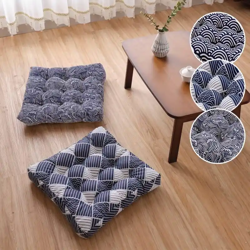 Ergonomic Japanese Tatami Floor Cushion Relieve Hip Pressure Ideal Sofa Decor