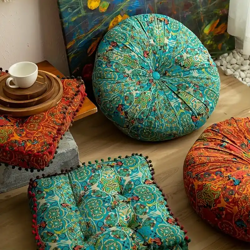 Boho Chic Washable Floor Cushion Versatile Home Decor Comfort Solution