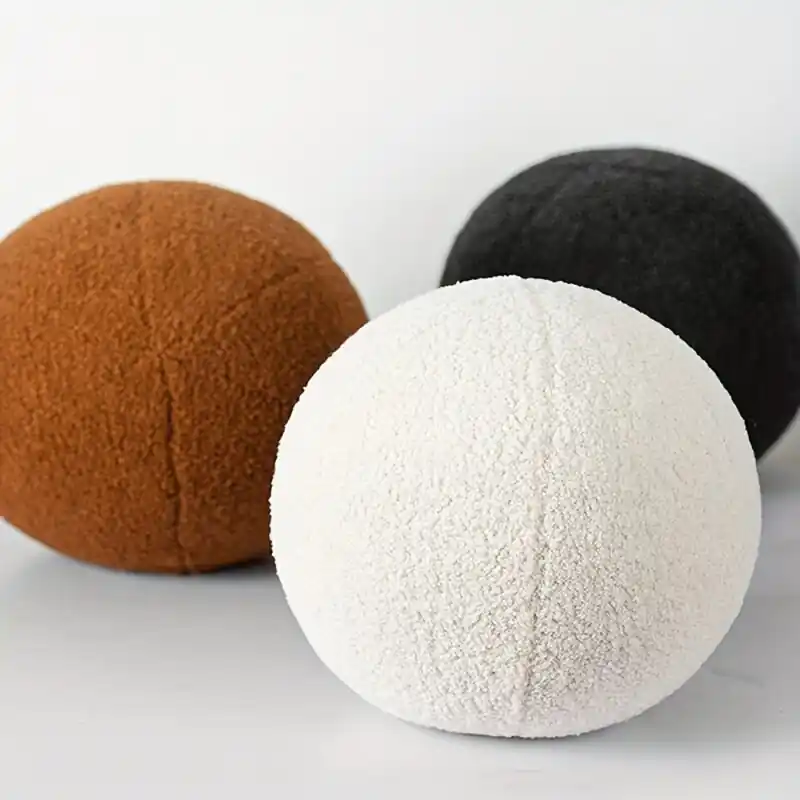 Soft Velvet Nordic Spherical Cushion Plush Living Room Decor Pillow