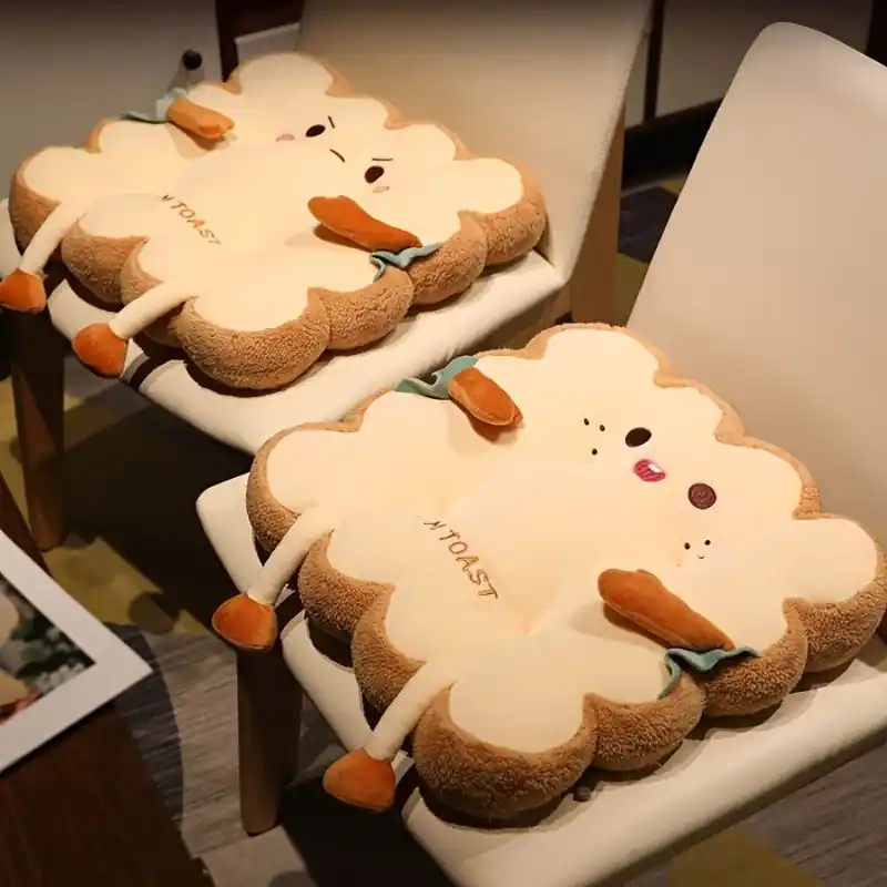Cozy Cartoon Toast Seat Cushion Ideal Antifatigue Home Office Pillow