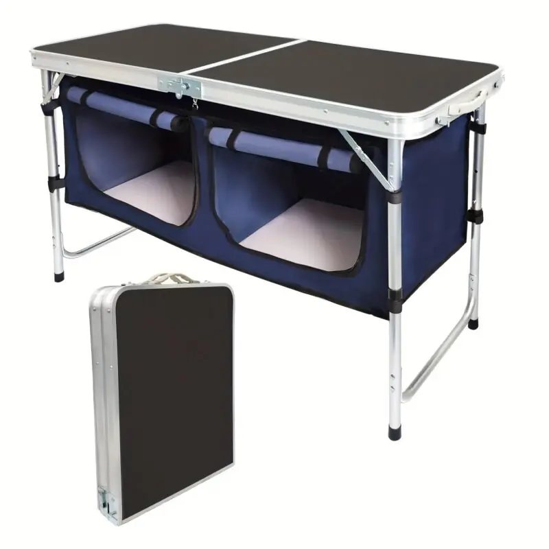 Adjustable Aluminum Folding Camping Table For Outdoor Travel Beach Picnic