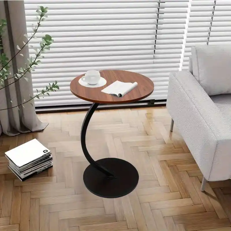 Modern Wooden Cshaped Side Table Sofa Couch Bed Living Room