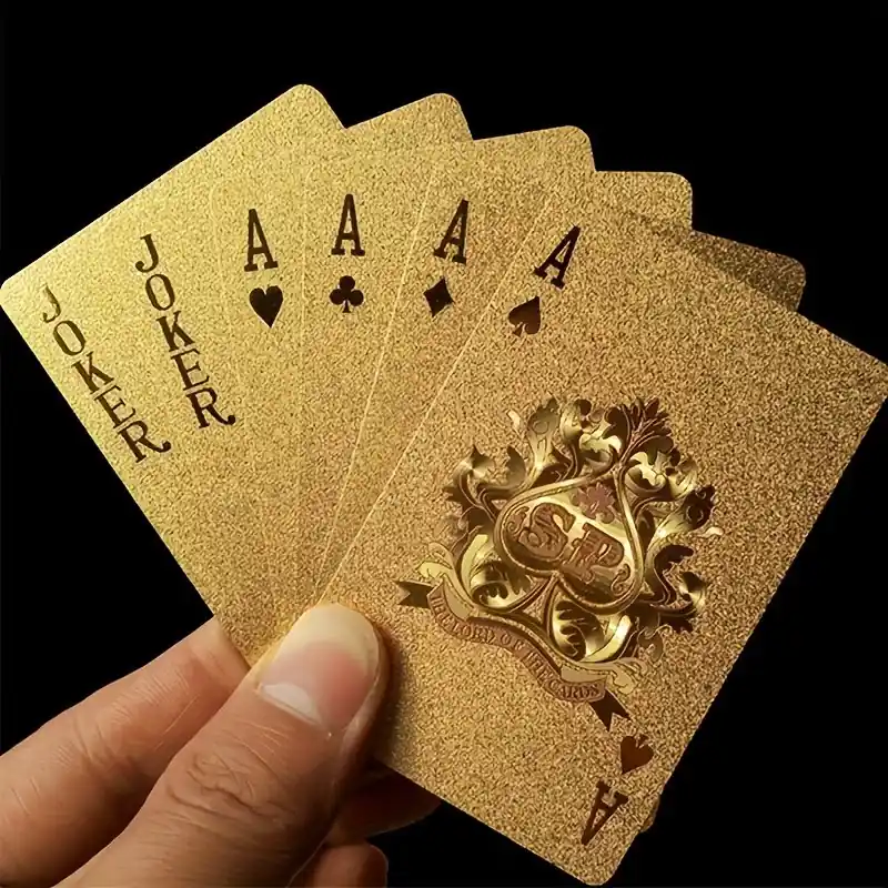 Luxury Black Golden Foil Waterproof Poker Cards Matte Finish