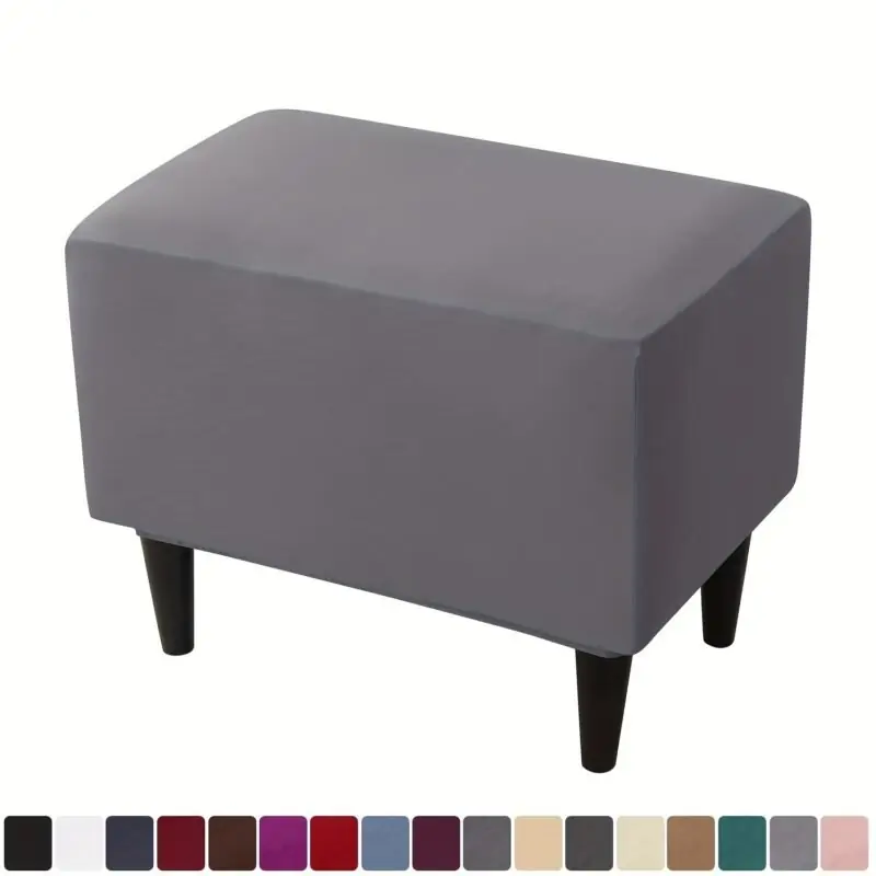 Elastic Square Ottoman Cover Allinclusive Slipcover For Foldable Storage Stool