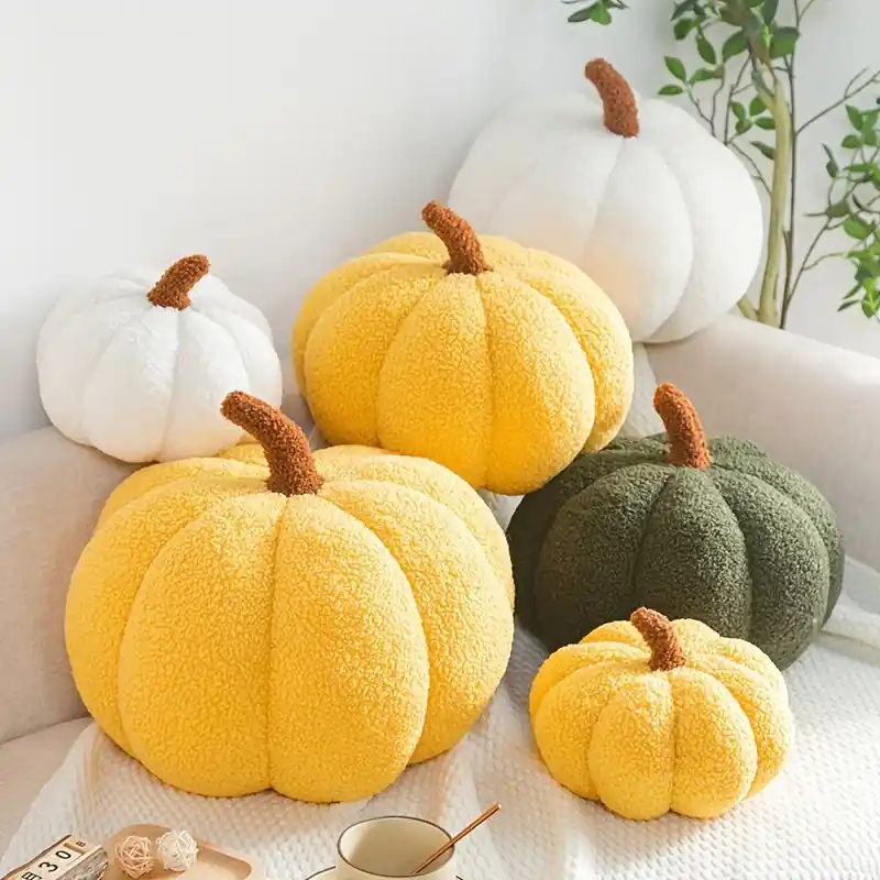 Plush Pumpkin Throw Pillow Halloween Thanksgiving Home Decor Gift