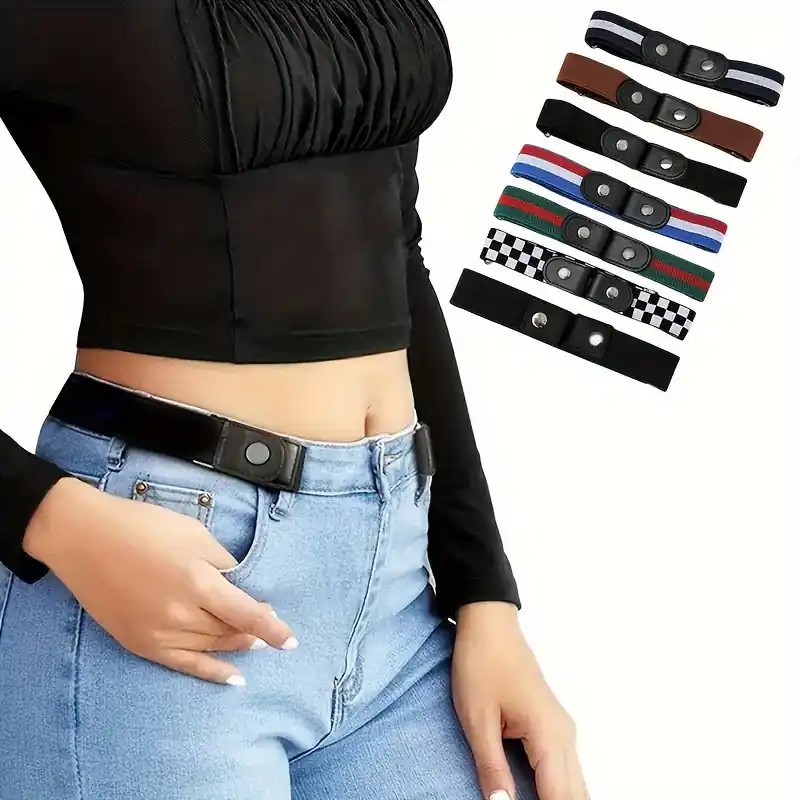 Womens Adjustable Bucklefree Stretch Belt Comfort Fit Elastic Accessory
