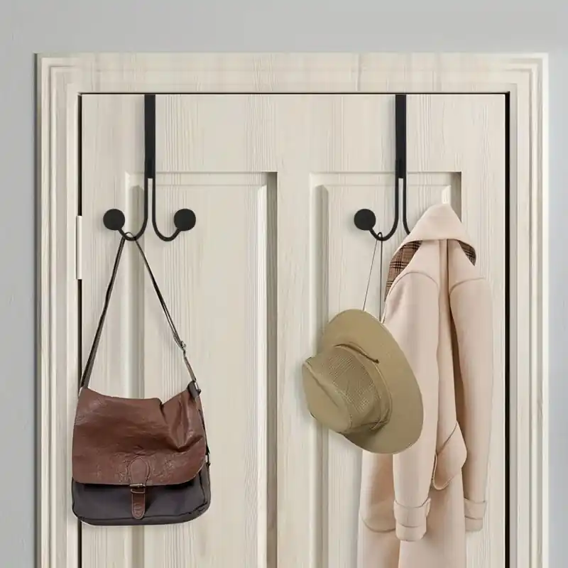 Black Nopunch Doormount Hook Spacesaving Home Organizing Solution
