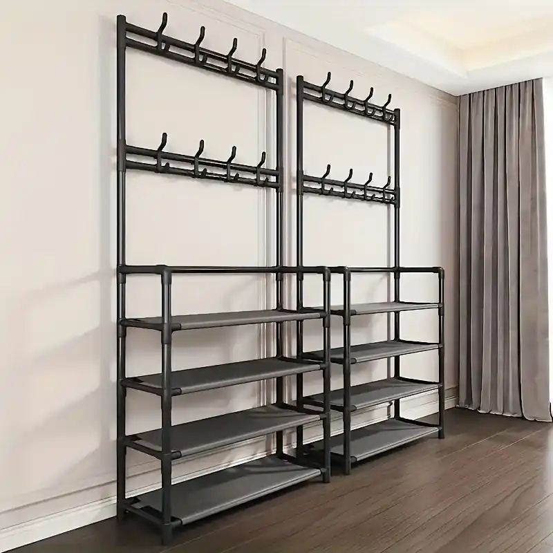 Freestanding 2362 4layer Shoe Coat Rack With Storage Bench